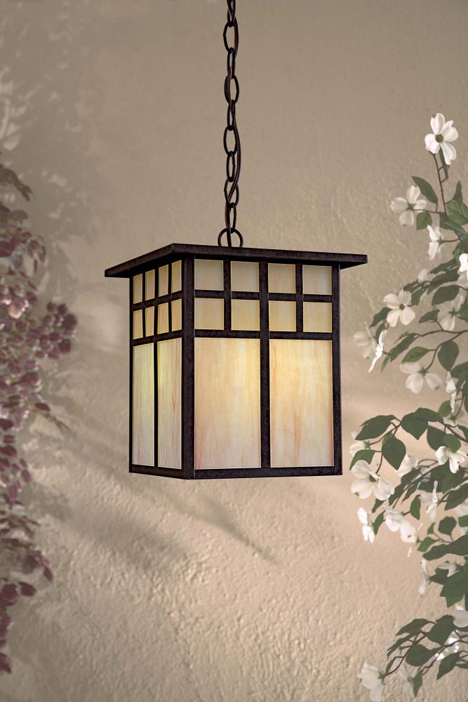 One Light Bronze Hanging Lantern