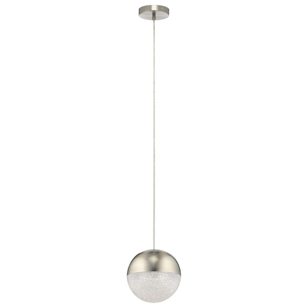 Moonlit 7.75" 1 Light LED Mini Pendant Brushed Nickel