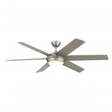  310260NI - 60 Inch Mint Ceiling Fan with Glass Diffuser in Brushed Nickel with Silver Blades