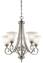 Kichler 43156NI - Monroe 29.5" 5 Light Chandelier with Satin Etched Glass in Brushed Nickel