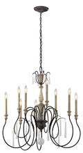  43618WZC - Kimblewick™ 9 Light Chandelier Weathered Zinc