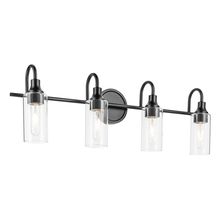  55212BK - Kavi 31.5" 4-Light Vanity Light with Clear Glass in Black