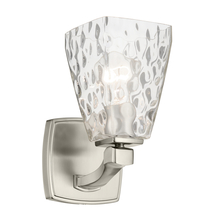  55214NIWTR - Marant 9.5" 1-Light Wall Sconce with Clear Water Glass in Brushed Nickel