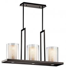 Kichler 42547OZ - Triad 31.25" 6 Light Linear Chandelier with Uplights and Downlights and Clear Glass Outer and Ve