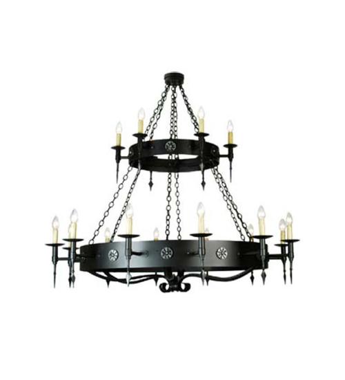 60" Wide Warwick 18 Light Two Tier Chandelier