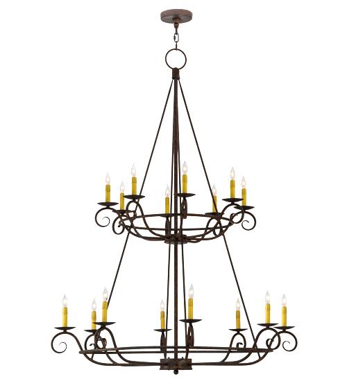 45"W Estrella 16 LT Two Tier Chandelier