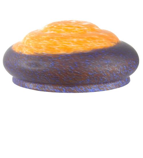 14"W X 6"H ORANGE/BLUE PATE-DE-VERRE 3 TIER SHADE