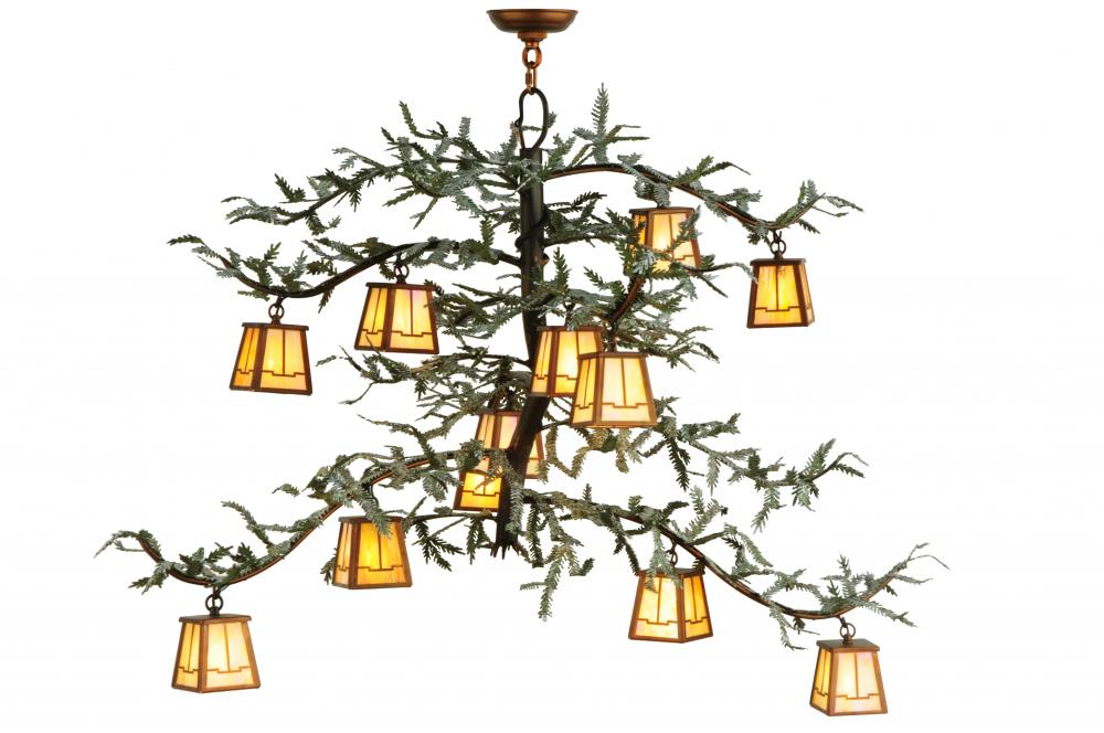 52"W Pine Branch Valley View 12 LT Chandelier