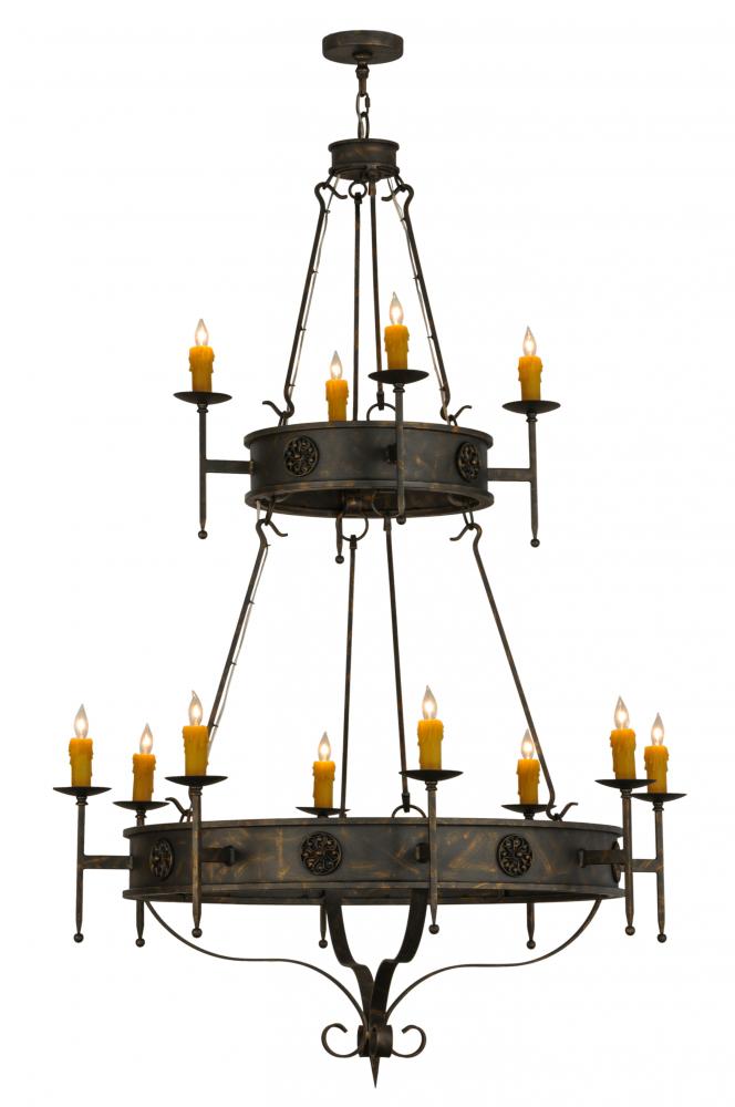 48"W Lorenzo 12 LT Two Tier Chandelier