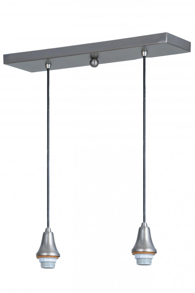 20"L Brushed Nickel 2 LT Island Pendant Hardware