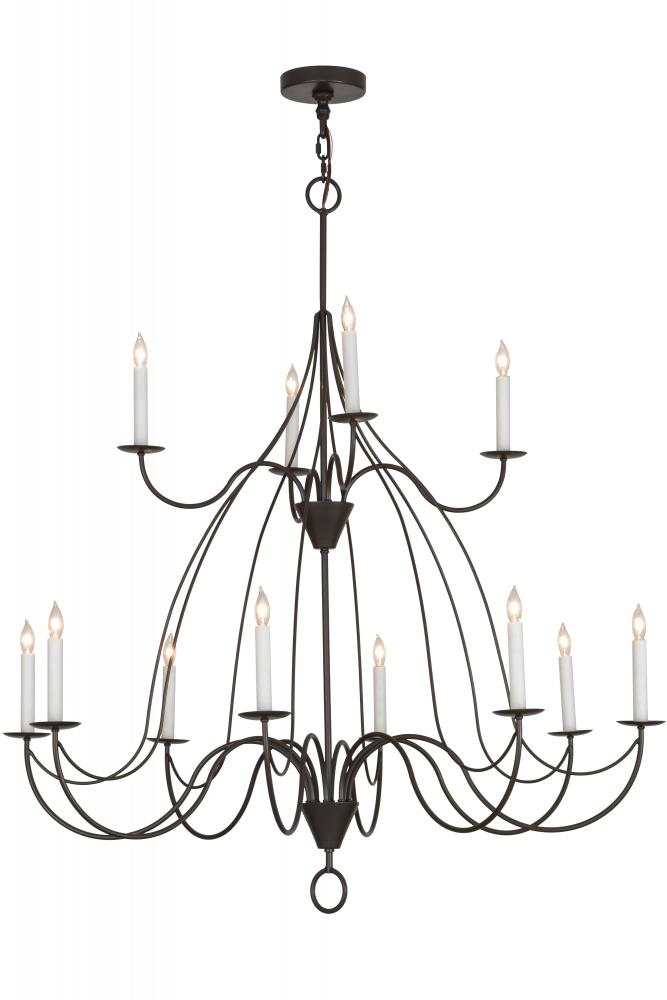 48"W Polonaise 12 LT Two Tier Chandelier