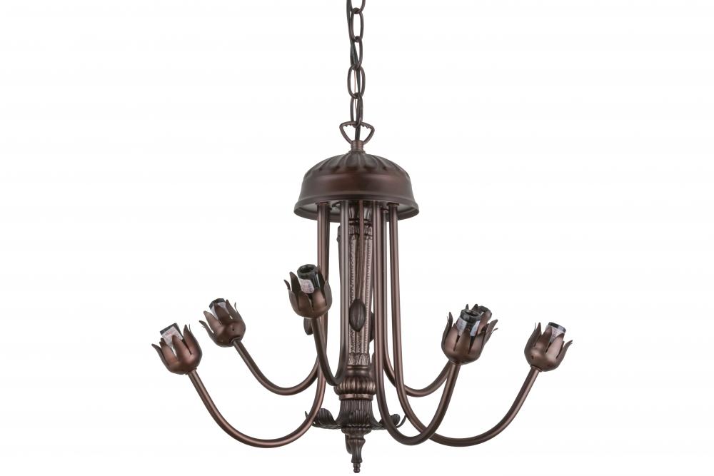 17"W Mahogany Bronze 7 LT Chandelier Hardware