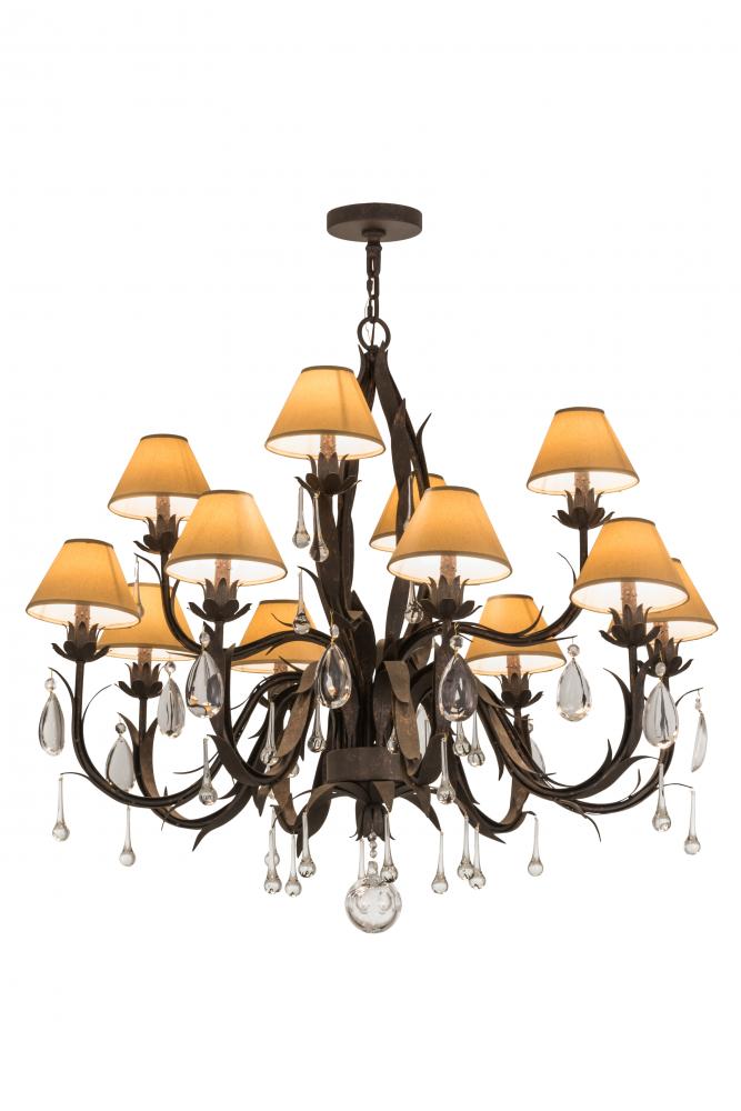 42" Wide Slenderleaf 12 Light Chandelier