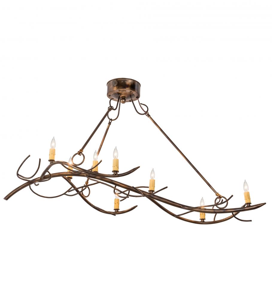 44"L Winter Solstice 8 LT Oblong Chandelier