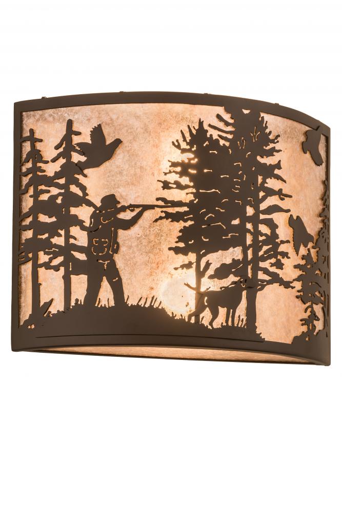 16" Wide Quail Hunter W/Dog Wall Sconce