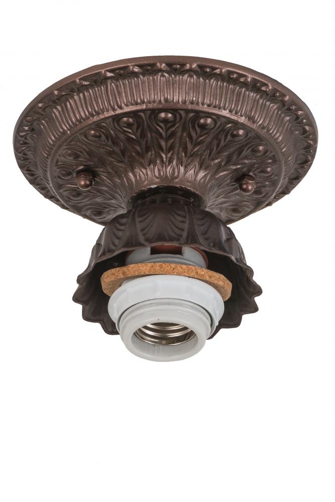 5.25"W Mahogany Bronze 1 LT Flushmount Hardware