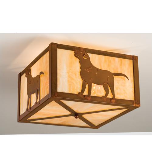 17"Sq Labrador Retriever Flushmount