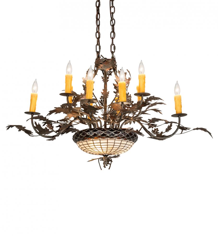 36" Long Greenbriar Oak 10 Light Chandelier