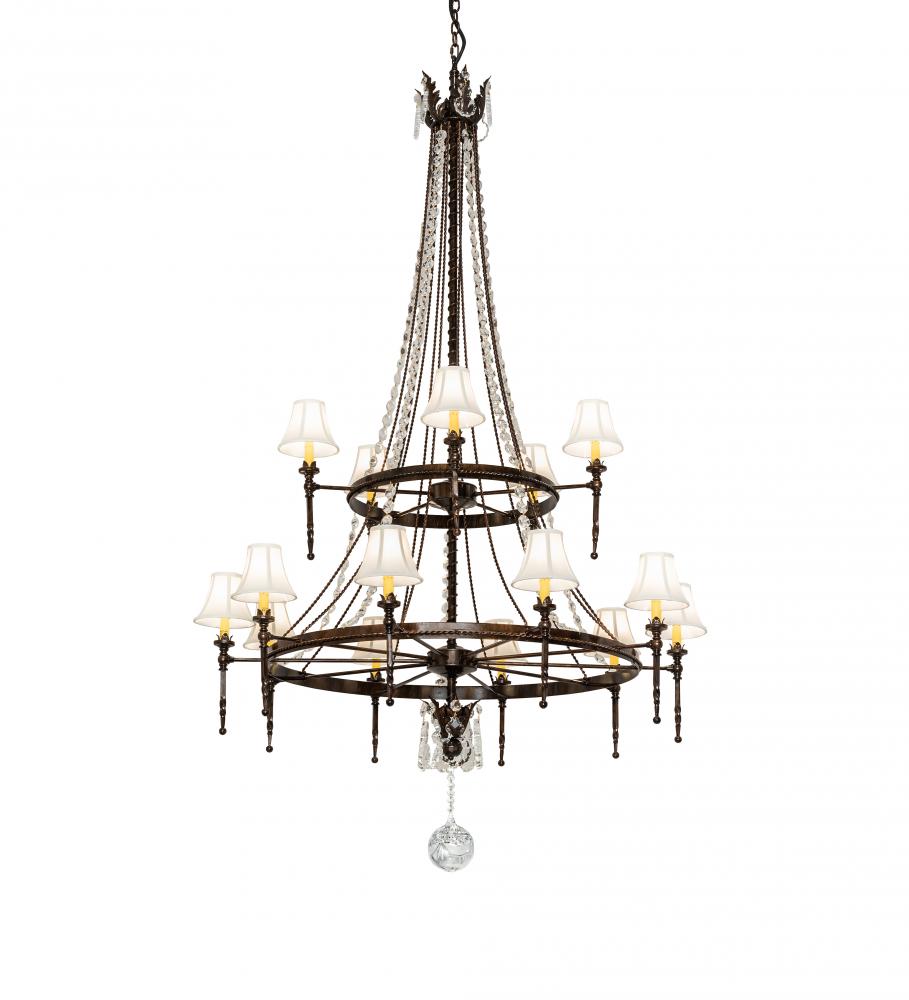 48" Wide Amaury 15 Light Two Tier Chandelier