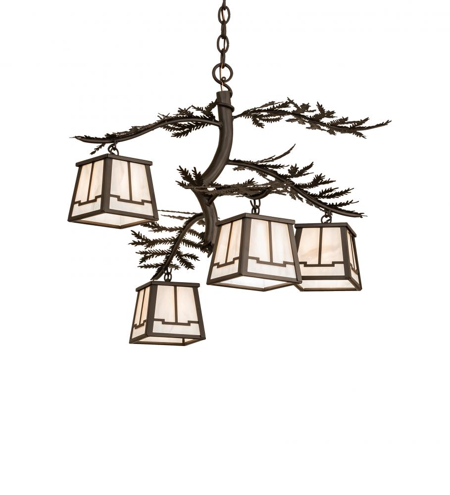 26" Wide Pine Branch Valley View 4 Light Chandelier