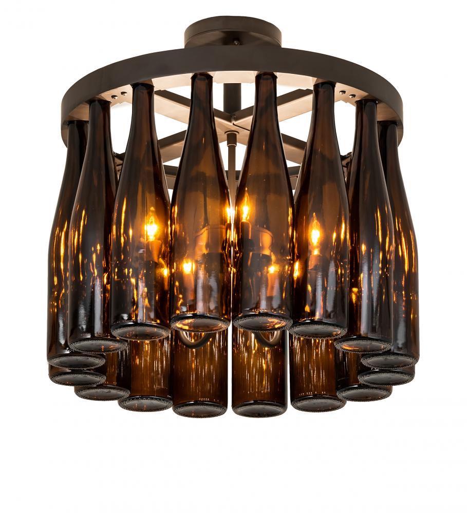 19" Wide Tuscan Vineyard 16 Wine Bottle Chandelier