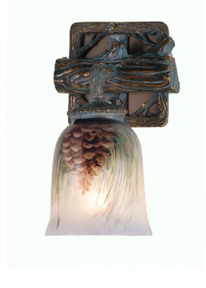 6" Wide Pinecone Hand Painted Wall Sconce