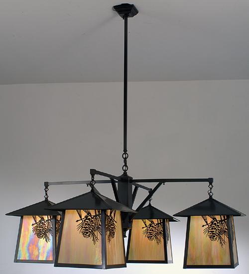 60" Wide Stillwater Winter Pine 4 Light Chandelier