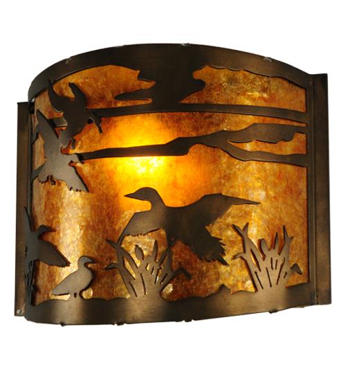 12"W Ducks in Flight Wall Sconce