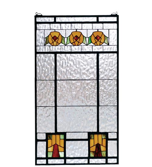 18"W X 32"H Aurora Dogwood Stained Glass Window