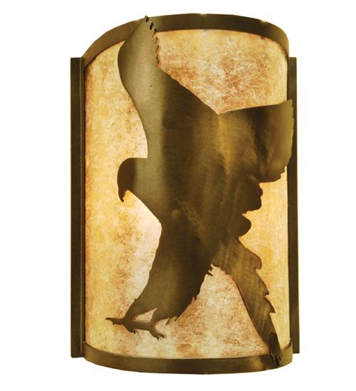 8"W Flying Hawk Left Wall Sconce.