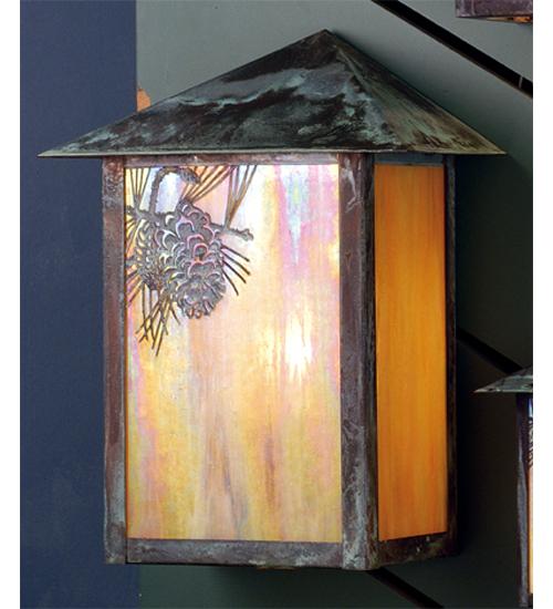 12" Wide Seneca Winter Pine Wall Sconce