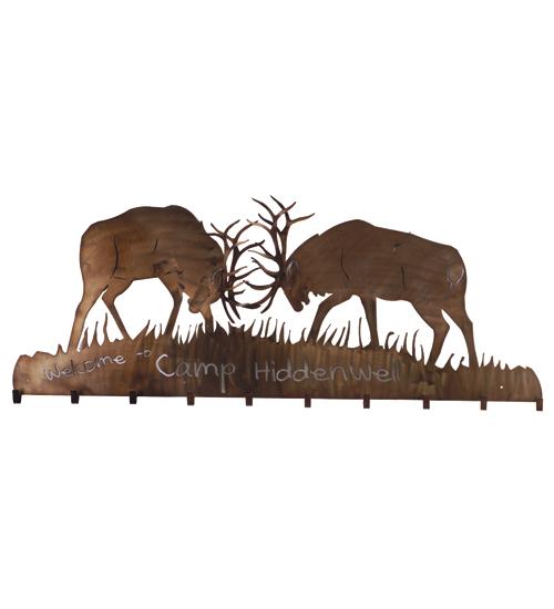 60"W Battling Bucks 10 Hooks Coat Rack