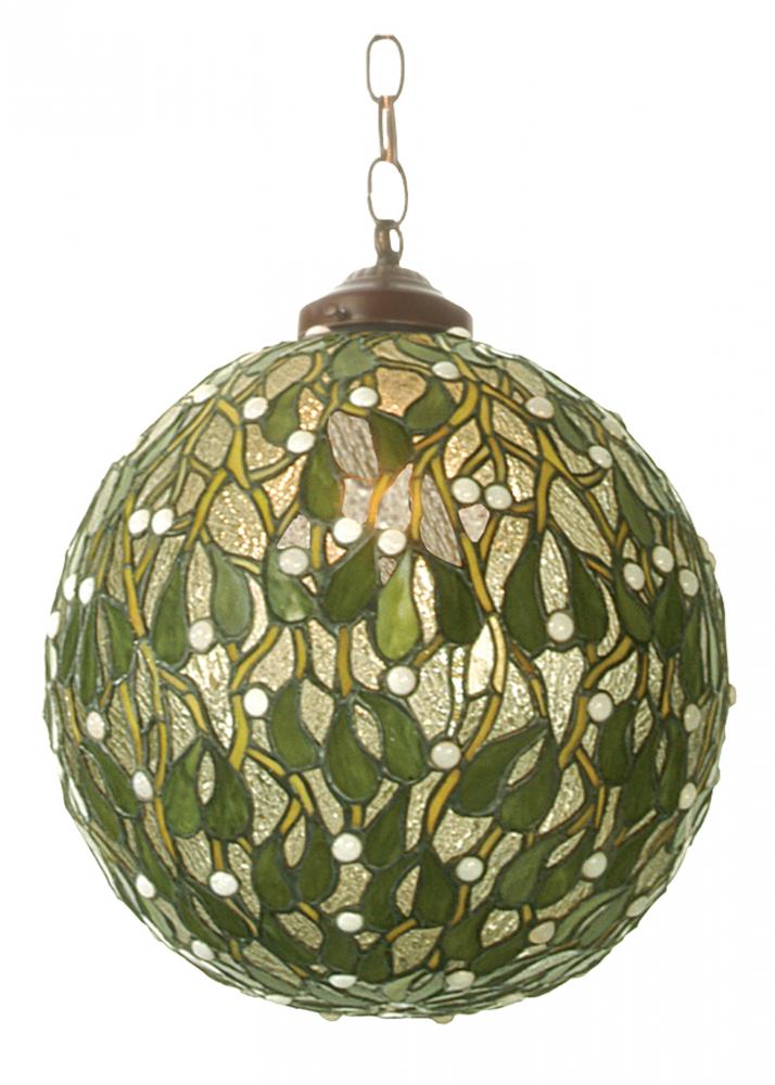 12" Wide Mistletoe Ball Pendant