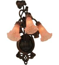 Meyda Green 11246 - 10.5"W Pink Pond Lily 3 LT Wall Sconce