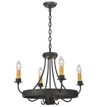 Meyda Green 112633 - 25"W Franciscan 4 LT Chandelier