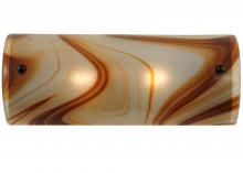 Meyda Green 113008 - 18"W Half Cylinder Cognac Swirl Wall Sconce