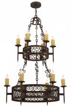 Meyda Green 120164 - 36"W Toscano 12 LT Two Tier Chandelier