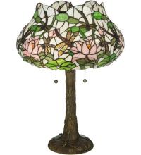 Meyda Green 125091 - 22.5"H Dragonfly Flower Table Lamp