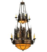 Meyda Green 133303 - 40" Wide Walden Pine 14 Light Two Tier Chandelier