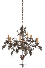 Meyda Green 158684 - 28"W Greenbriar Oak 9 Arm Chandelier Hardware