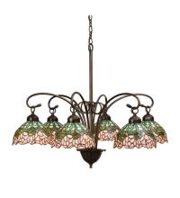 Meyda Green 18713 - 31" Wide Tiffany Cabbage Rose 6 Light Chandelier