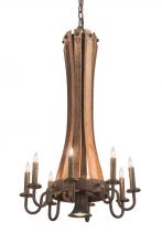 Meyda Green 191707 - 20"W Barrel Stave Madera 8 LT Chandelier