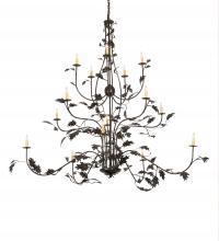  218561 - 72" Wide Oak Leaf 15 Light Chandelier