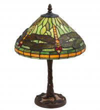 Meyda Green 220523 - 17" High Dragonfly W/Twisted Fly Mosaic Base Table Lamp