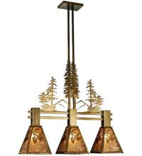 Meyda Green 22935 - 30"L Winter Pine Tall Pines 3 LT Island Pendant