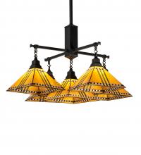 Meyda Green 231650 - 38" Square Prairie Corn 5 Light Chandelier