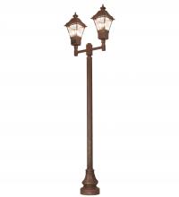 Meyda Green 236167 - 47" Long Carefree 2 Lantern Outdoor Street Lamp