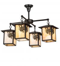 Meyda Green 237225 - 32" Wide Seneca Winter Pine 4 Light Chandelier