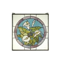 Meyda Green 23866 - 20"W X 20"H Calla Lily Stained Glass Window