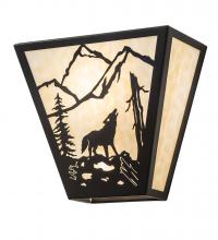 Meyda Green 243392 - 13" Wide Wolf on the Loose Wall Sconce